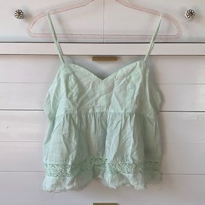 aerie lace inset turquoise camisole